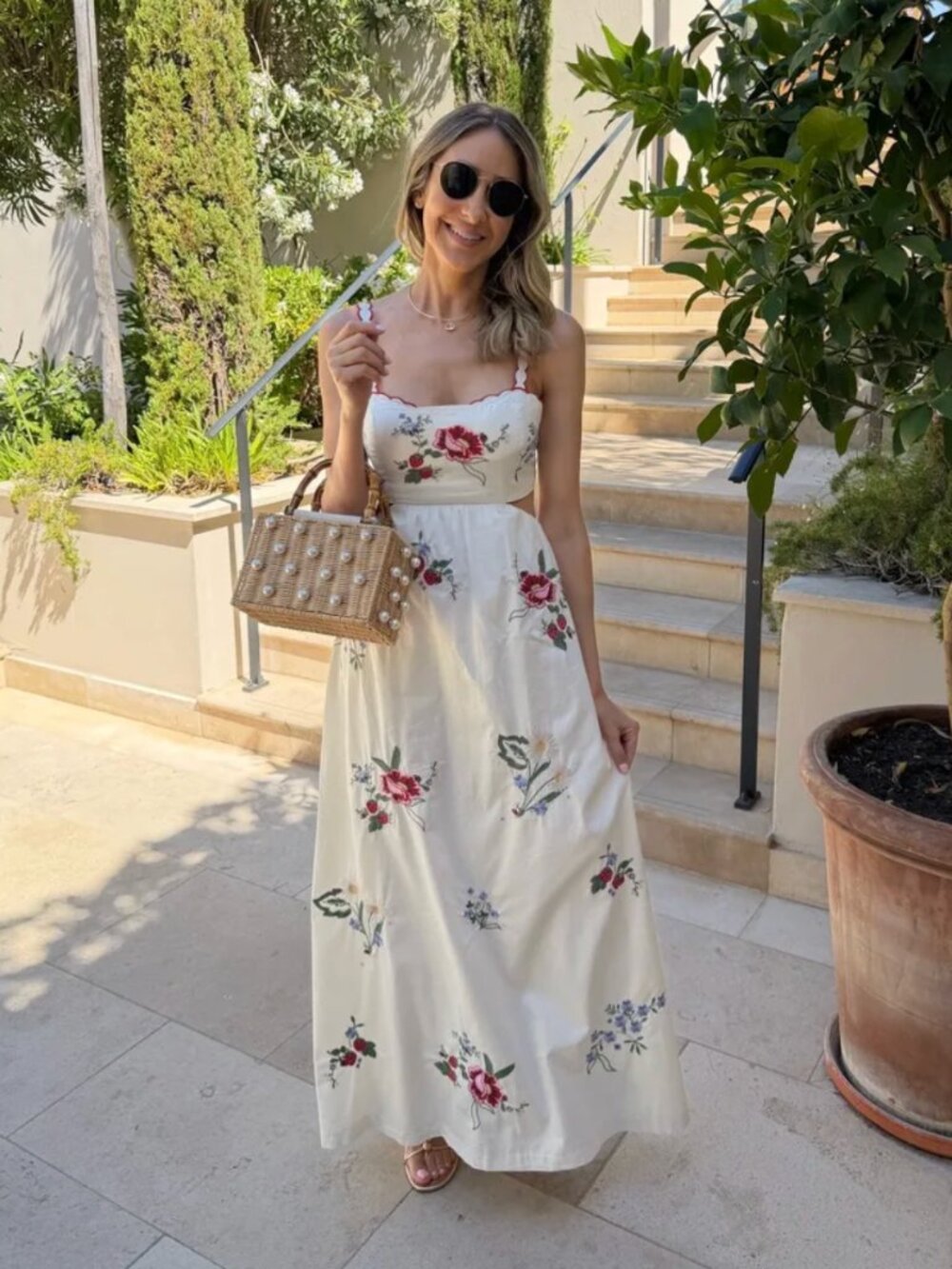 Abercrombie Bra-Free Embroidered Maxi Dress